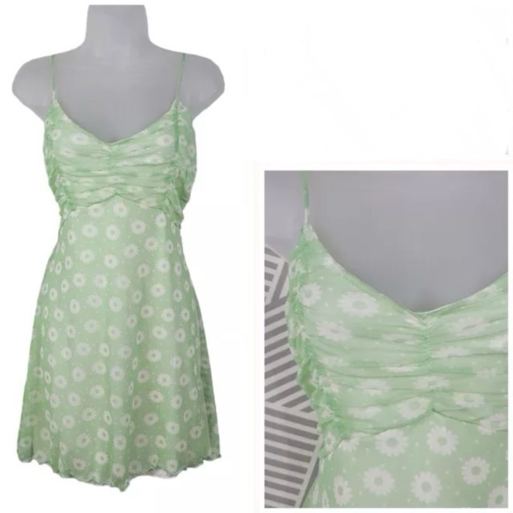 Altar’d State Green Floral Mini Dress Large